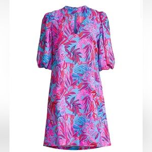 LILLY PULITZER Arcella Dress in Ruby Red Wild Times Sz 2